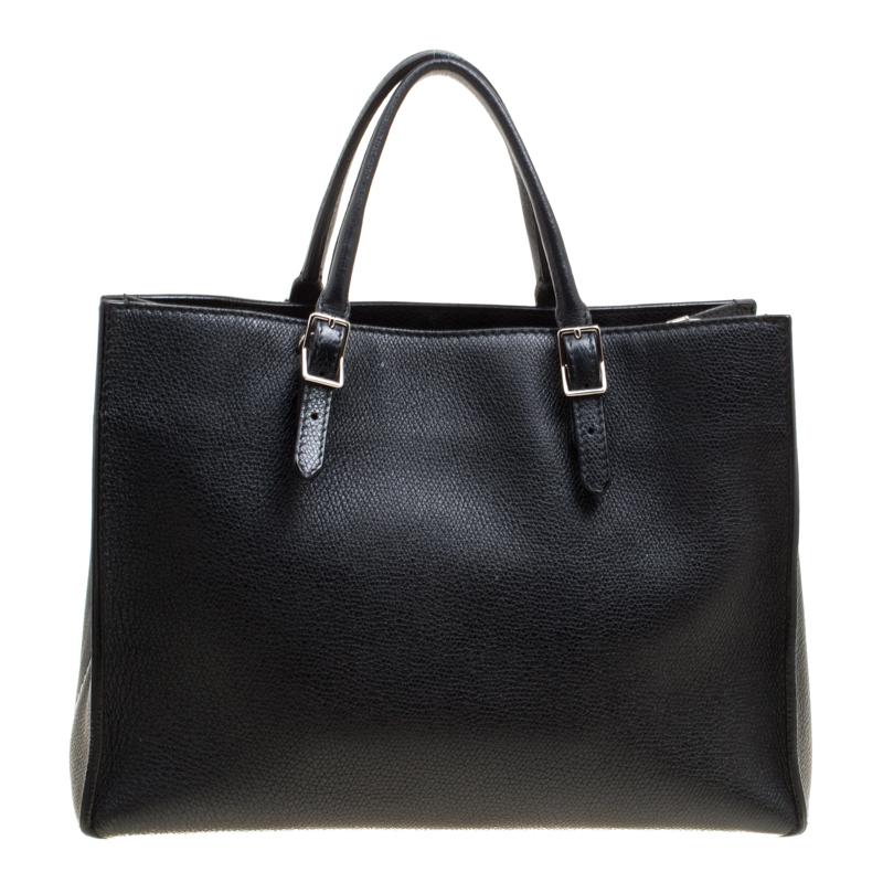 Balenciaga Black Leather Papier A6 Zip Top Handle Bag 1
