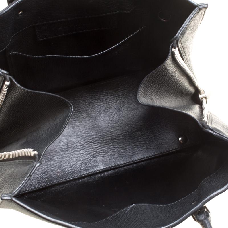 Balenciaga Black Leather Papier A6 Zip Top Handle Bag 3