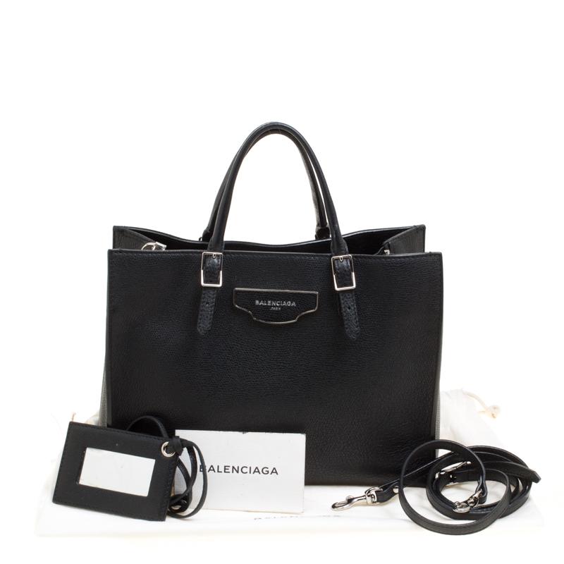 Balenciaga Black Leather Papier A6 Zip Top Handle Bag 5