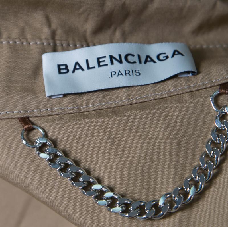 Balenciaga Camel Brown Belted Swing Trench Coat L 3