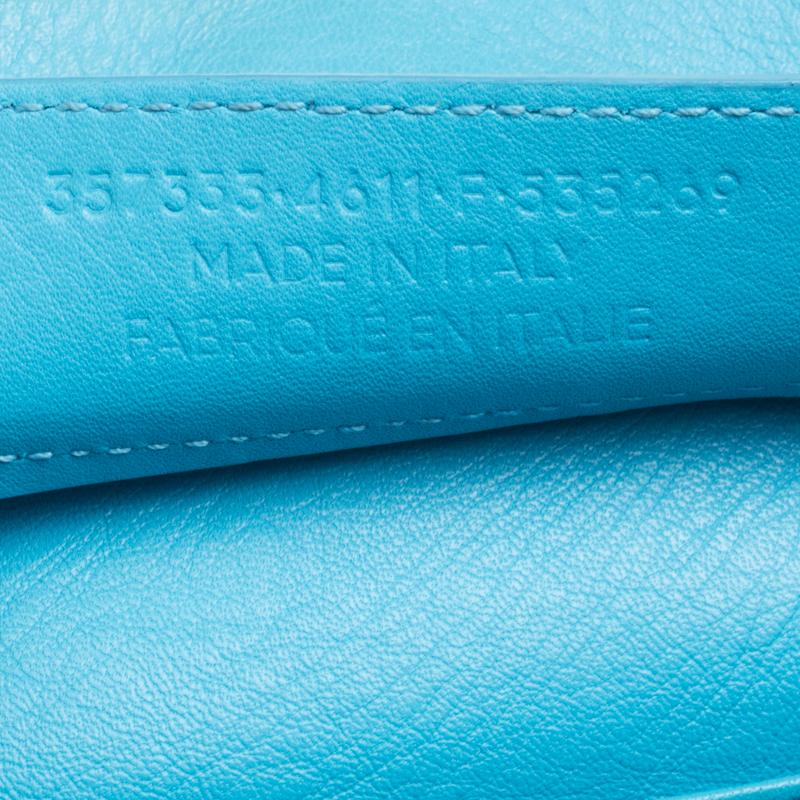Balenciaga Caribbean Blue Leather Mini Papier A4 Magnet Top Handle Shoulder Bag 6