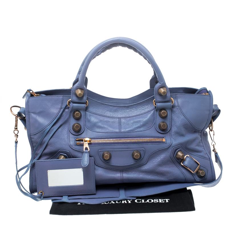 Balenciaga Light Blue Leather GGH Part Time Top Handle Bag 1