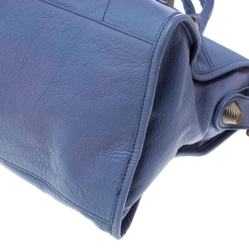 Gray Balenciaga Light Blue Leather GGH Part Time Top Handle Bag