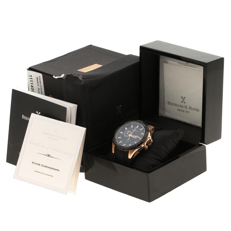 Bernhard H. Mayer Black Rose Gold Plated Steel Victor  Men's Wristwatch 2
