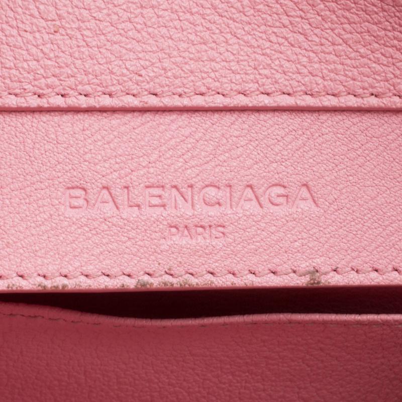 Balenciaga Pink Leather Mini Metallic Papier A4 Top Handle Bag 4