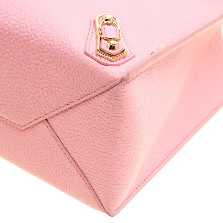 Balenciaga Pink Leather Mini Metallic Papier A4 Top Handle Bag For Sale ...