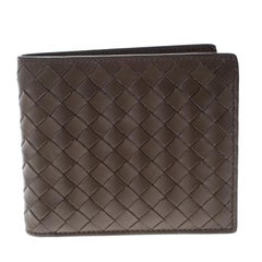 Bottega Veneta Taupe Intrecciato Leather Bifold Wallet