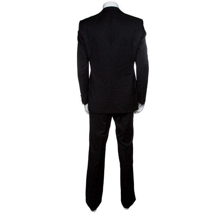 Boss by Hugo Boss Black Wool Satin Trim Detail Cary/Grant Suit L For ...