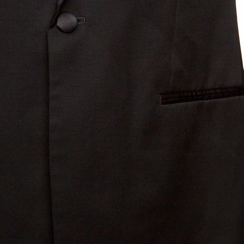 Men's Boss by Hugo Boss Black Wool Satin Trim Detail Cary/Grant Suit L