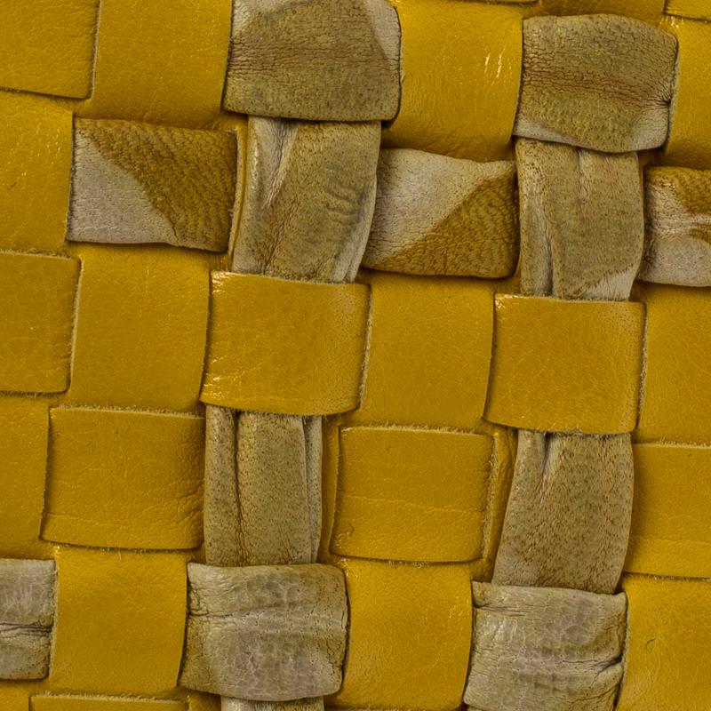 Bottega Veneta Yellow Intrecciato Nappa Leather Zip Wallet 1