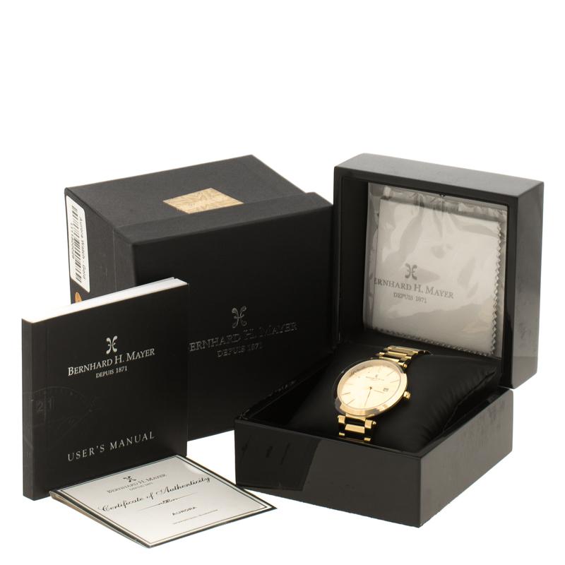 Contemporary Bernhard H. Mayer Gold Plated Stainless Steel Aurora Women's Wristwatch 40 mm