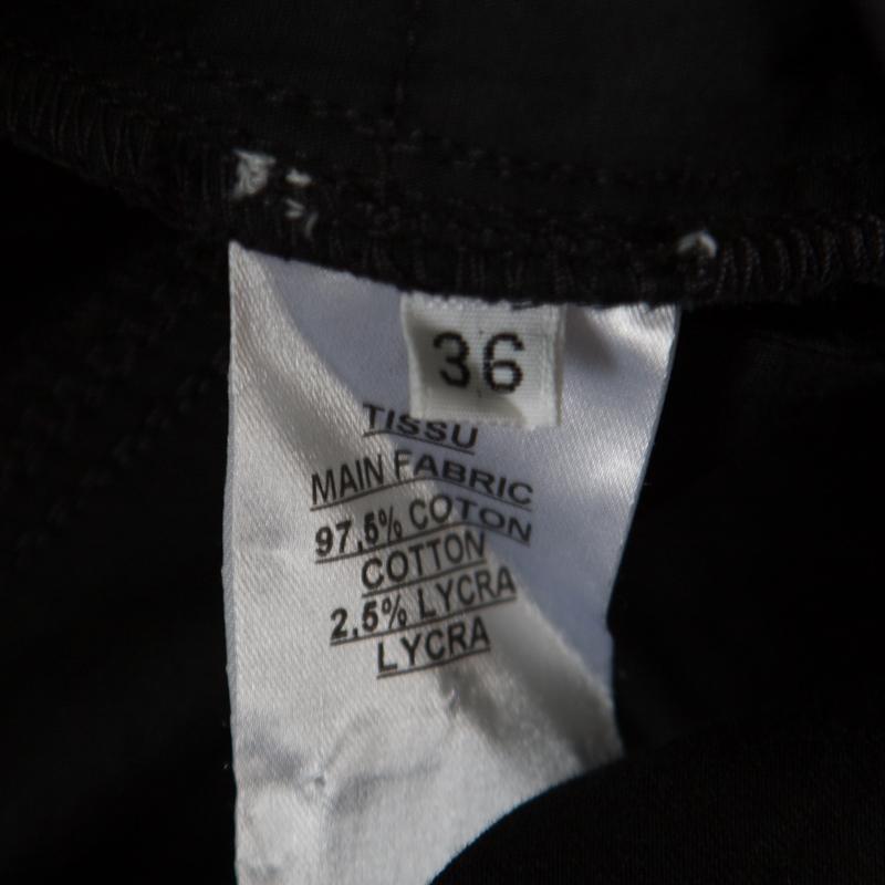 Balmain Black Cotton Ankle Zip Detail High Waisted Pants S 1