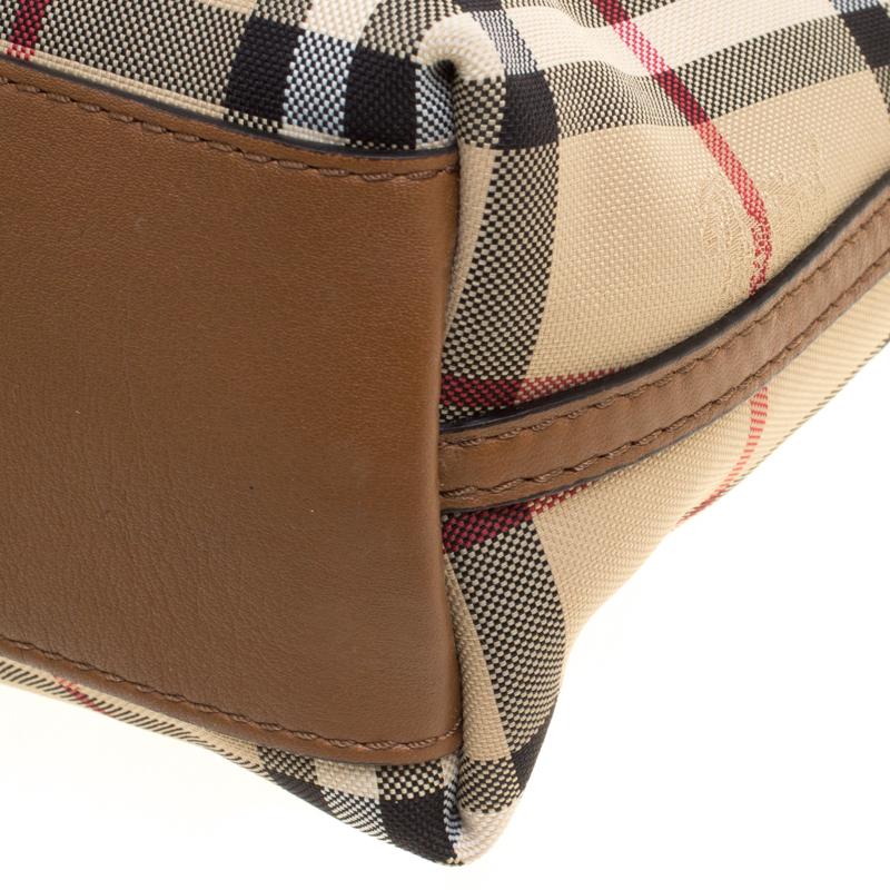 Burberry Beige/Brown Haymarket Check Canvas and Leather Crossbody Bag 3