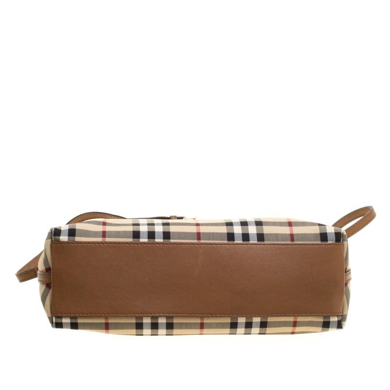 Burberry Beige/Brown Haymarket Check Canvas and Leather Crossbody Bag 7