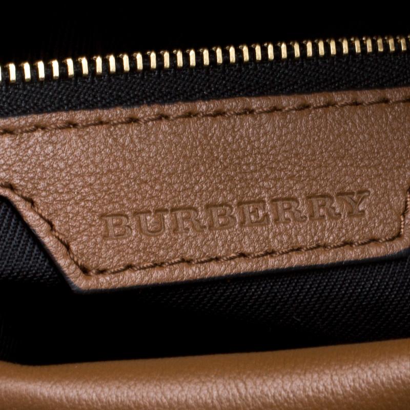 Burberry Beige/Brown Haymarket Check Canvas and Leather Crossbody Bag 5