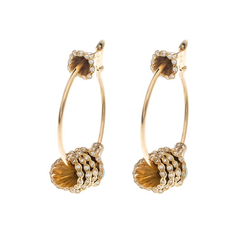 Boucheron Frou Frou Gold and Diamond Hoop Earrings