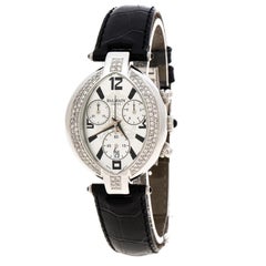 Silver Stainless Steel And Diamond Excessive Chrono 5831 Women's Wristwatch 32 m