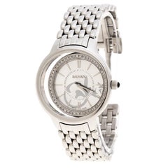 Silver Stainless Steel Diamonds Eclipse 3291 Women's Wristwatch 34 mm