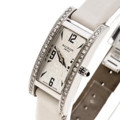 Silver White Stainless Steel and Diamond 2191 Women's Wristwatch 18 mm