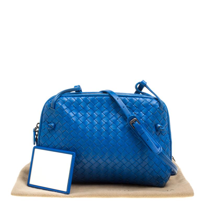 Bottega Veneta Blue Intrecciato Nappa Leather Crossbody Bag 5
