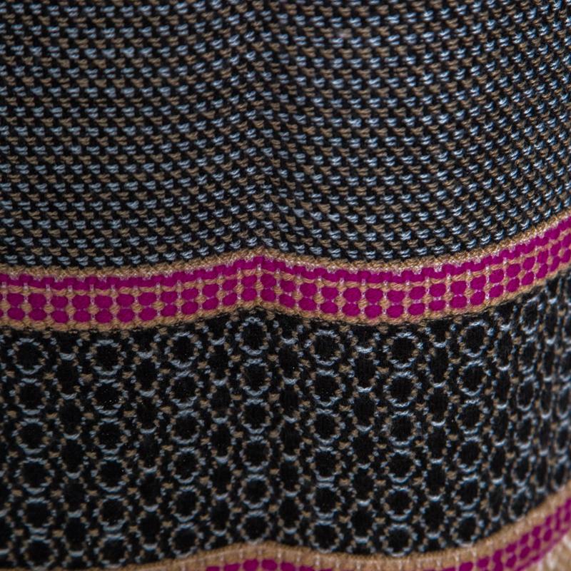 Women's Veneta Multicolor Patterned Wool Knit Pencil Skirt S