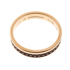 Quatre Classique Brown PVD & 18k Rose Gold Band Ring Size 56