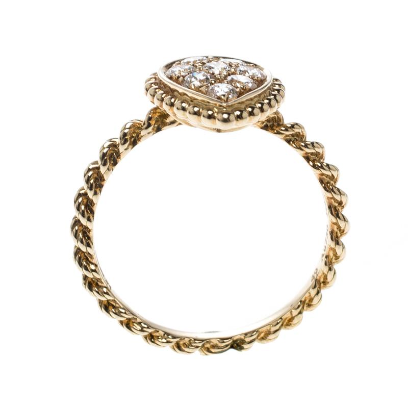 Contemporary  Serpent Boheme 18k Yellow Gold And Diamonds S Motif Ring