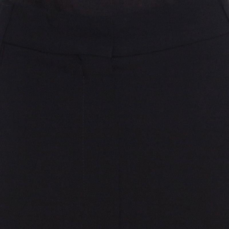 Brunello Cucinelli Black Wool Sequin Pailette Embellished Cropped Tuxedo Pants L In Good Condition In Dubai, Al Qouz 2