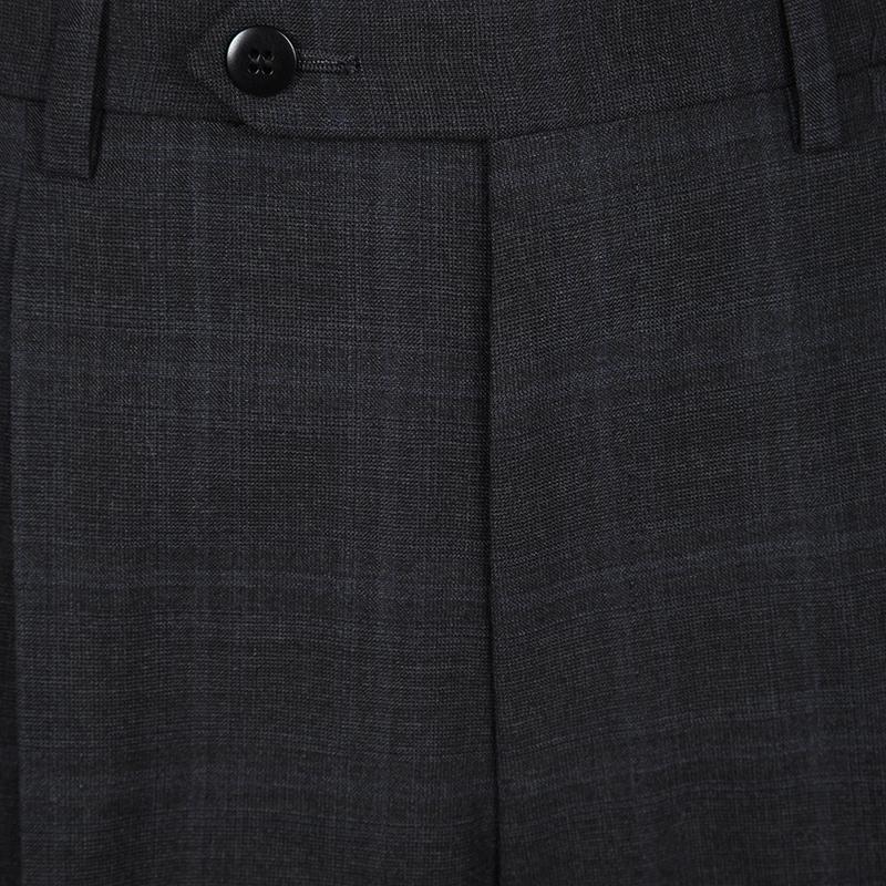 Super 190s Palatino Grey Checked Wool Suit XL 4