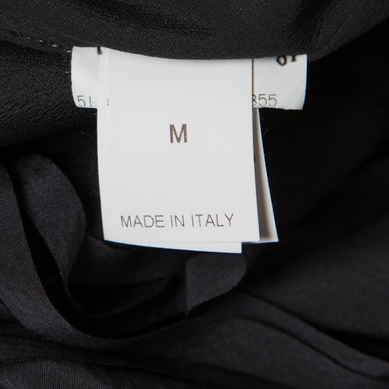 Grey Silk Fringe Front Detail Sleeveless Dress M at 1stDibs