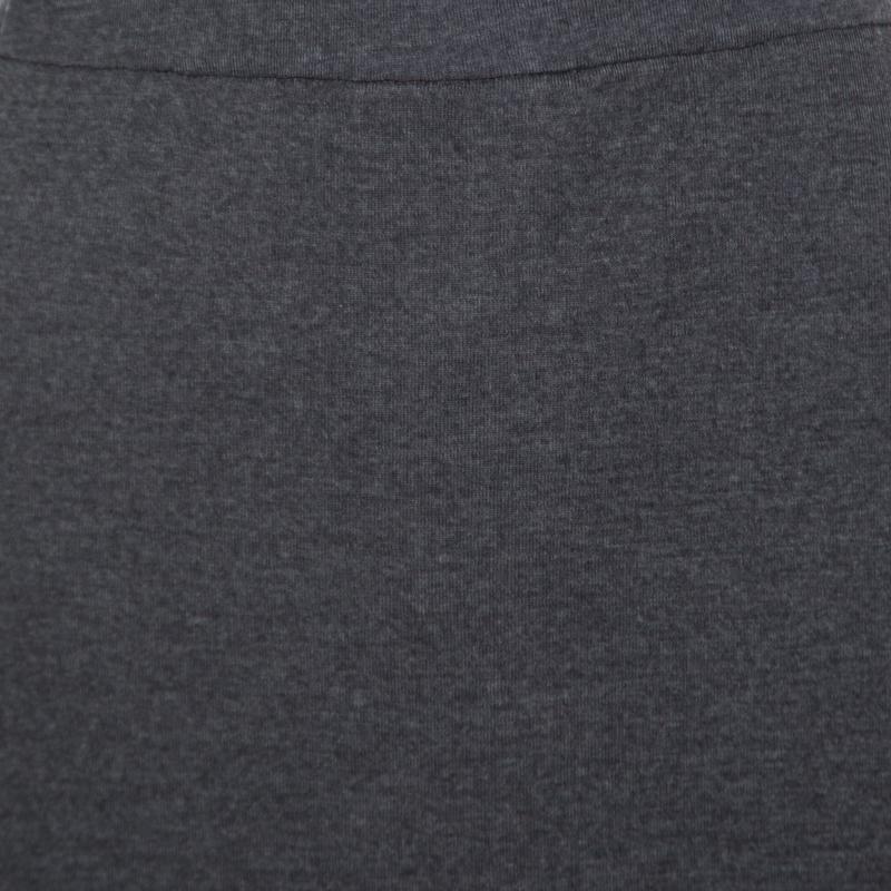  Grey Wool Embellished Side Seam Detail Midi Skirt XL 1
