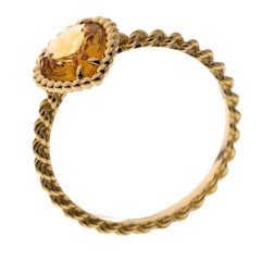 Boucheron Serpent Boheme Citrine 18k Yellow Gold Ring Size 56