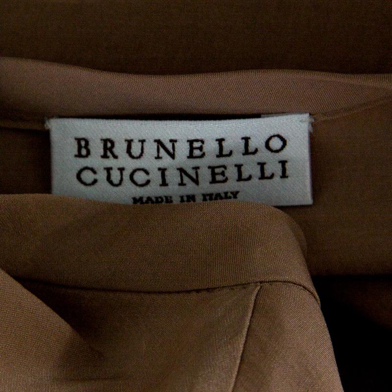 Women's Brunello Cucinelli Pale Pink Silk Short Sleeve Top S