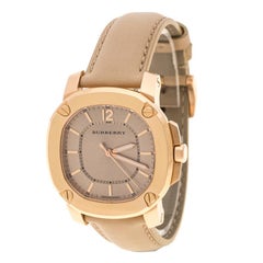 Used Burberry Beige Rose Gold Plated BBY1503 Women's Wristwatch 36 mm
