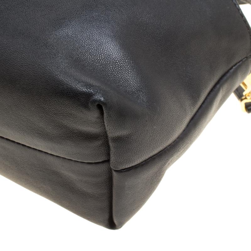 Black Leather and House Check Fabric Little Crush Crossbody Bag 5
