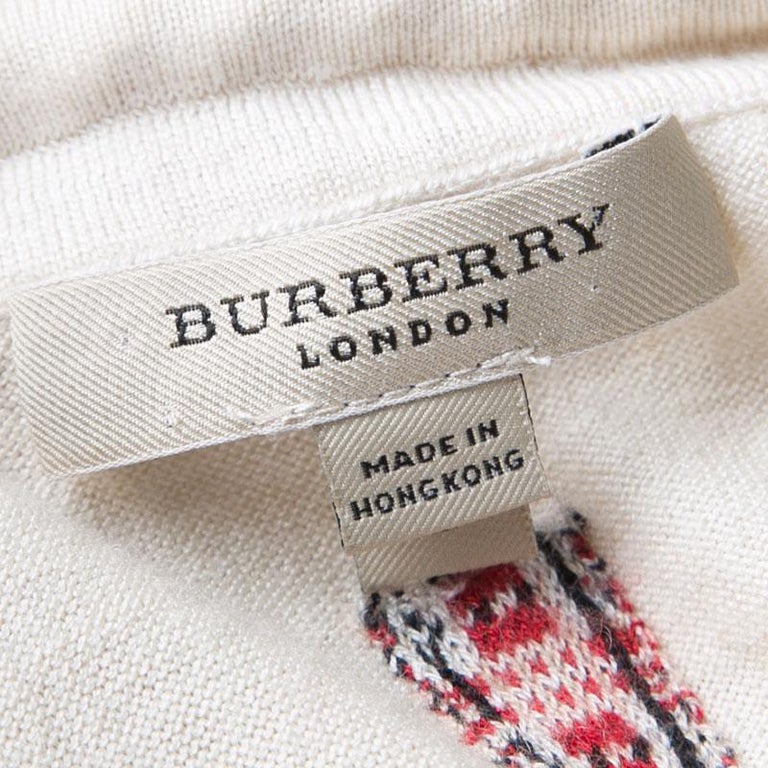 Burberry London Beige Silk and Cashmere Knit Rope Cord Detail ...