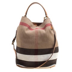 Burberry Multicolor Nova Check Canvas and Leather Ashby Hobo