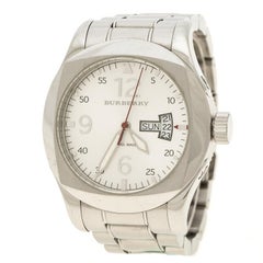 Burberry Silver White Stainless Steel Military Inspired BU7637 Men's Wristwatch 