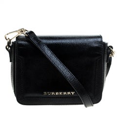 Used Burberry Black Leather Crossbody Bag