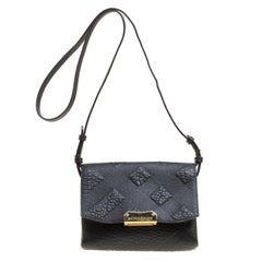 Burberry Black Leather Small Langley Clutch