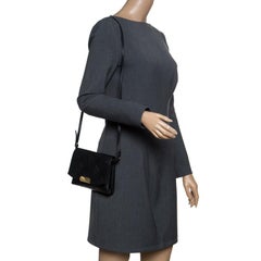 Burberry Black Leather Small Langley Clutch
