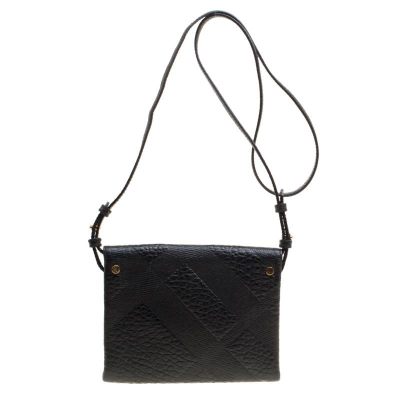 Women's Burberry Black Leather Small Langley Clutch