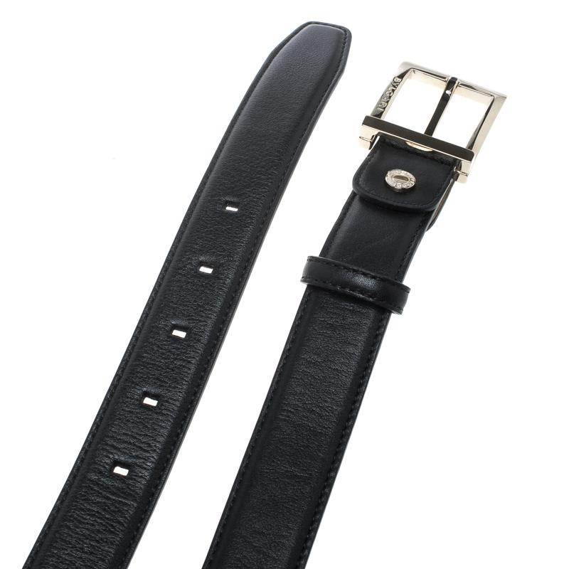 Men's Bvlgari Black Leather Belt 110cm