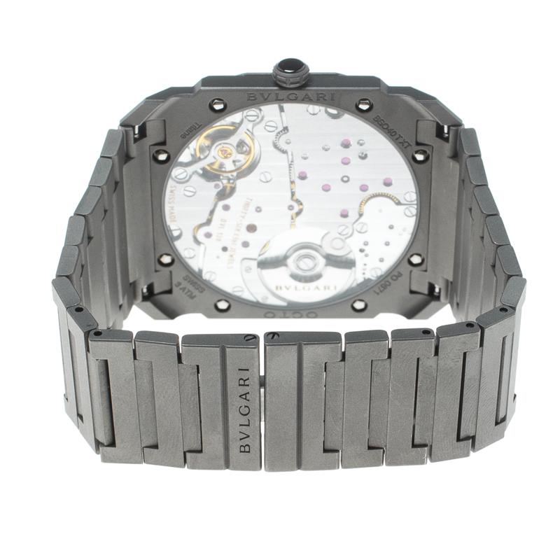 Bvlgari Grey Titanium Octo Finissimo BGO40TXT Men's Wristwatch 40 mm 2