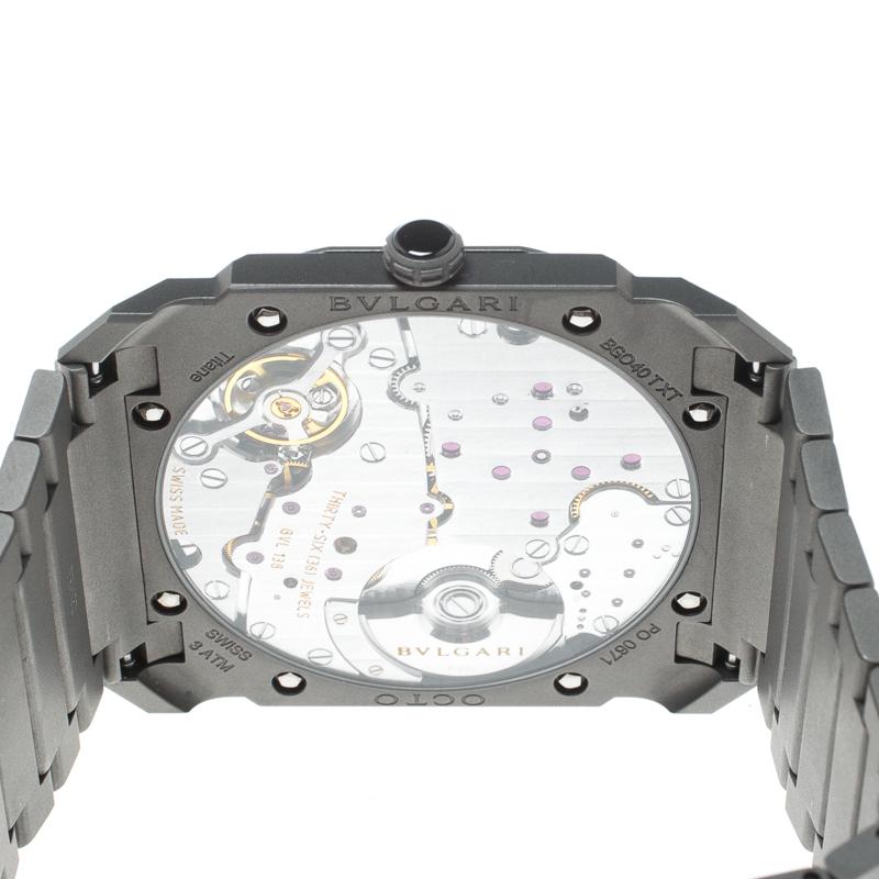 Bvlgari Grey Titanium Octo Finissimo BGO40TXT Men's Wristwatch 40 mm 3