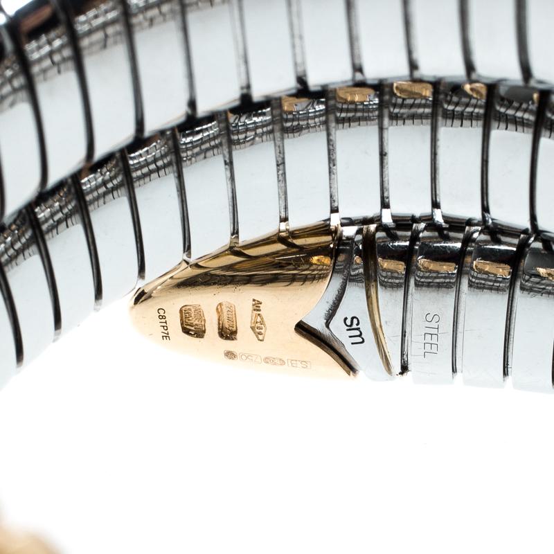Bvlgari Serpenti Tubogas Stainless Steel 18k Rose Gold Double Spiral Bracelet SM 1