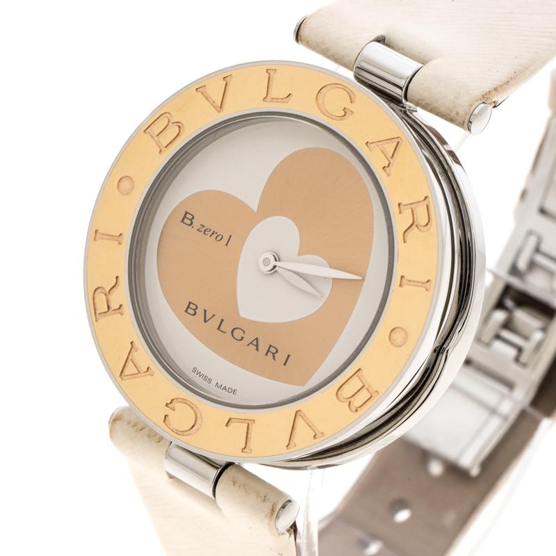 Exhibit this well-crafted timepiece from Bvlgari on your wrist and be ready to receive compliments. Swiss made, it is held by a bracelet made from luxurious leather. The B.Zero1 watch follows a quartz movement and has a stainless steel case with a