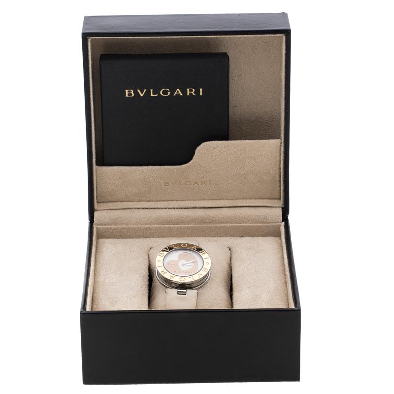 Bvlgari White Rose Gold-Plated Stainless Steel B.Zero1 Women's Wristwatch 35MM 2