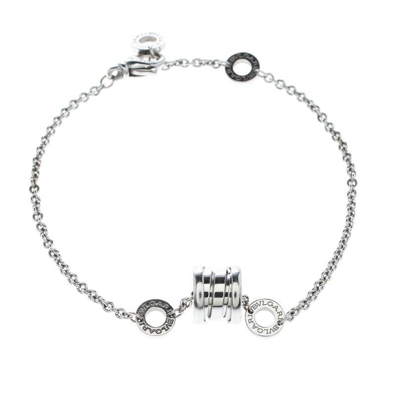 Bvlgari B.zero1 18k White Gold Soft Bracelet