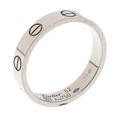 Cartier Love 18k White Gold Mini Ring Size 52